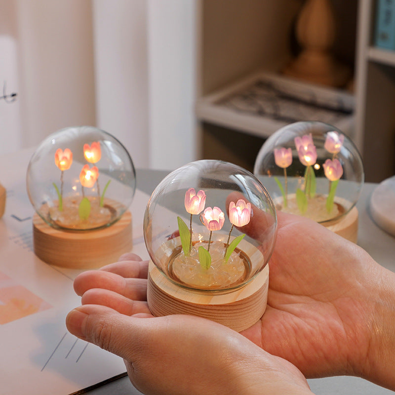 Artificial tulip flower night lamp