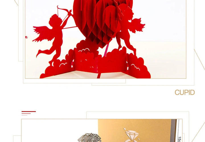 Artistic 3D pop-up love message card