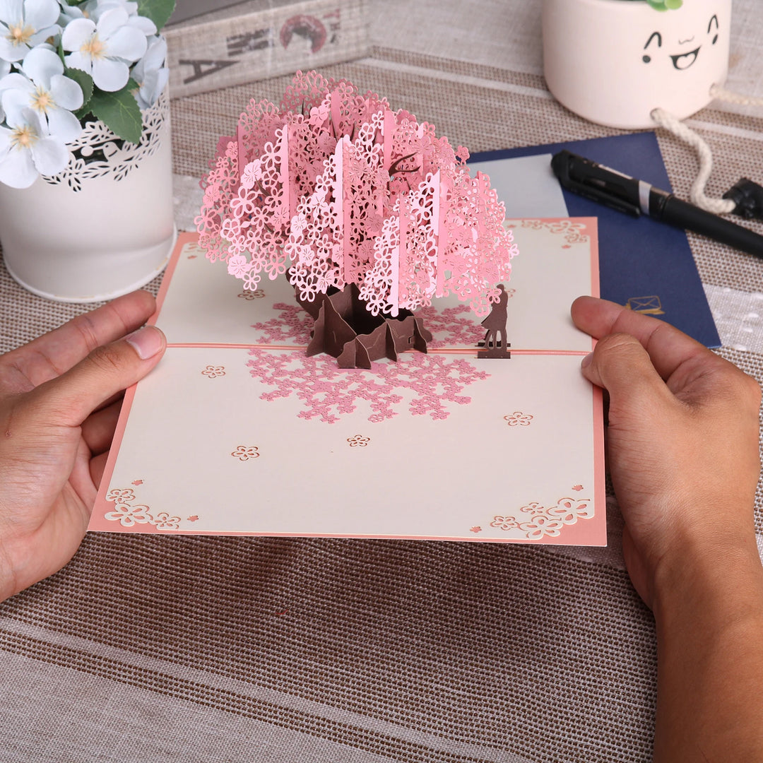 Artistic handcrafted pop-up love card