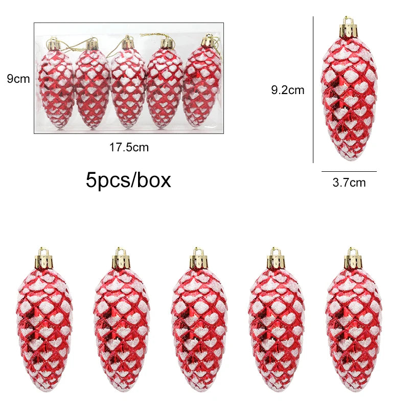 Artistic painted pine cone ball ornaments