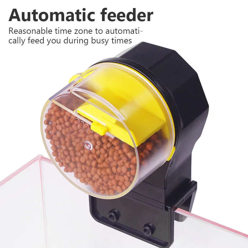 Automatic aquarium feeder for easy feeding.