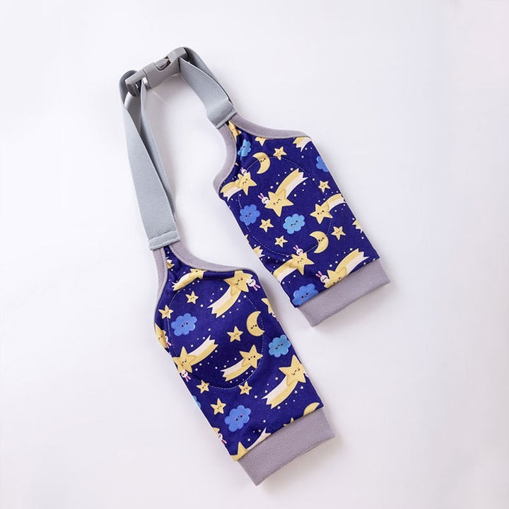 Baby carrier with blue pattern