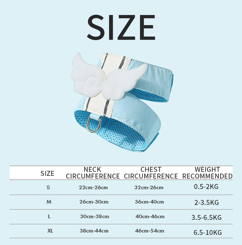 Baby harness with size chart