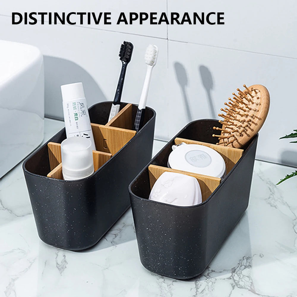 Bamboo Toothbrush and Toothpaste Holder Stand