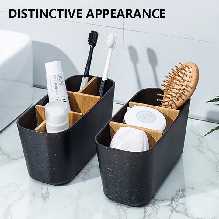 Bamboo Toothbrush and Toothpaste Holder Stand