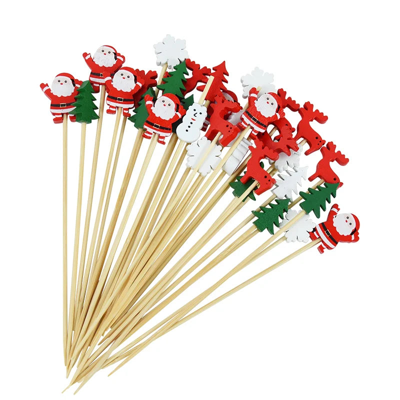 Bamboo picks for Christmas dessert table