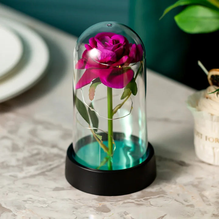 Battery-free LED galaxy roses gift