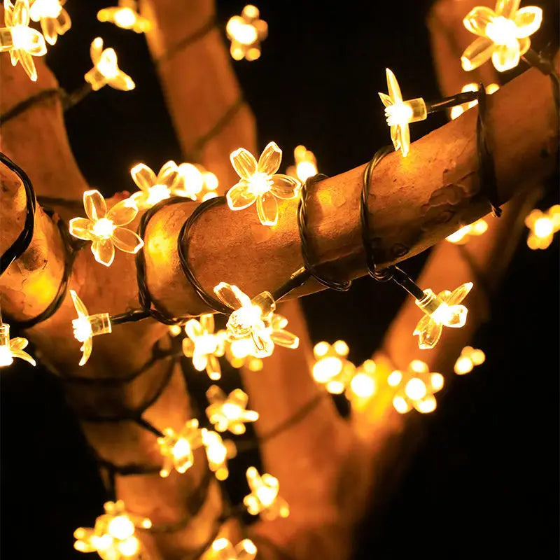 Battery-operated cherry blossom string lights