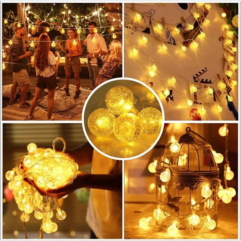 Battery-operated fairy lights in crystal design