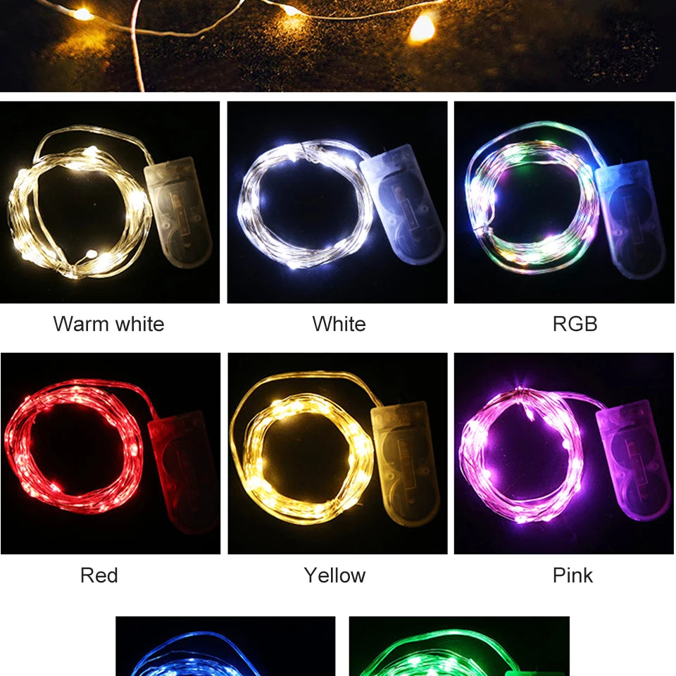 Battery-powered LED string lights for parties