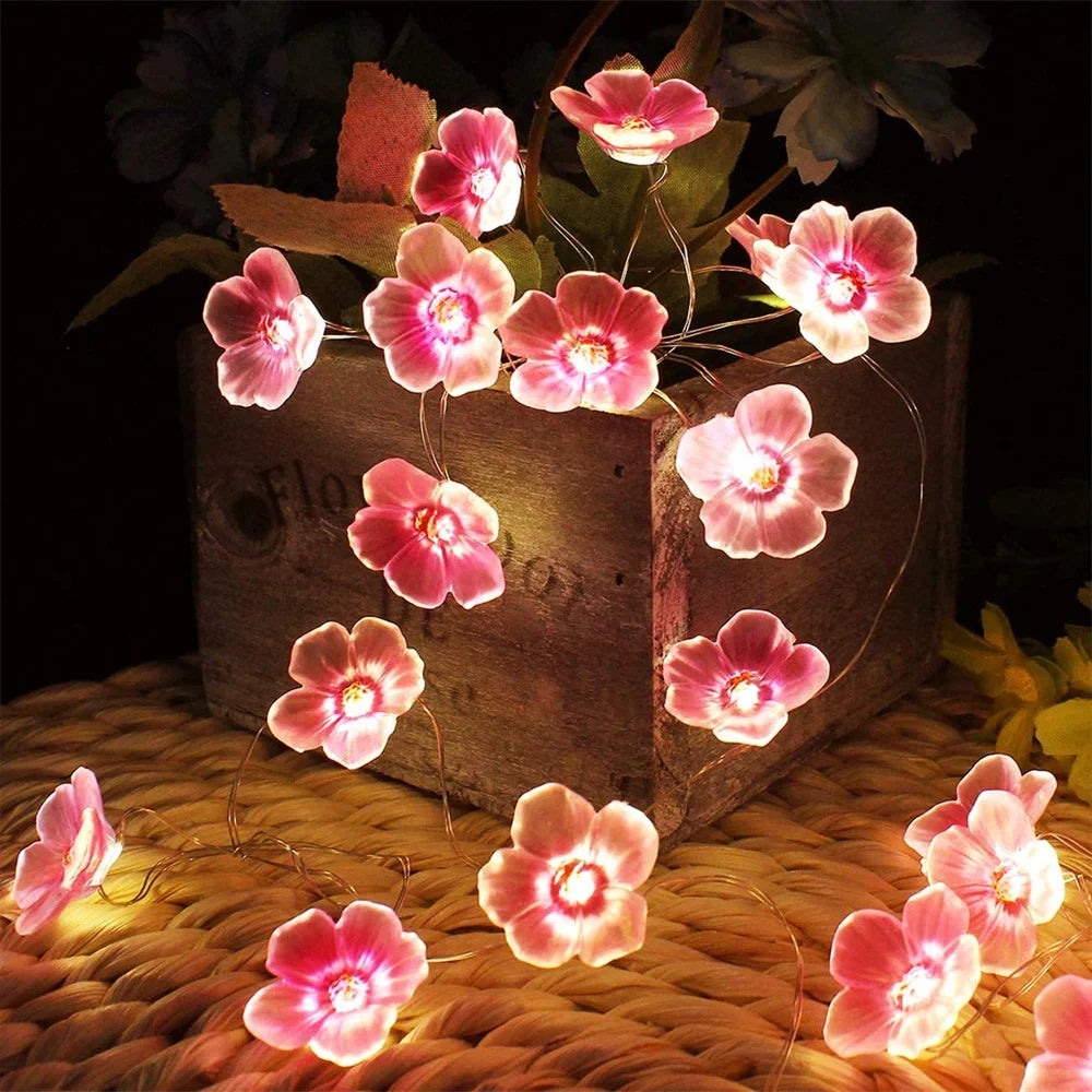 Battery Powered Cherry Blossom LED Garland Lights