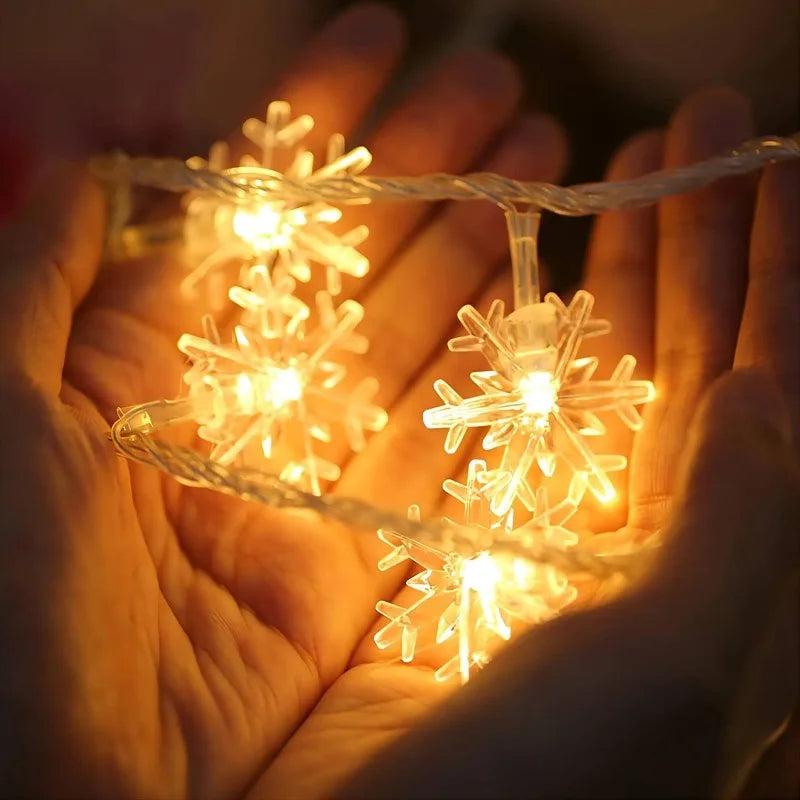 Battery operated Christmas snowflake lights