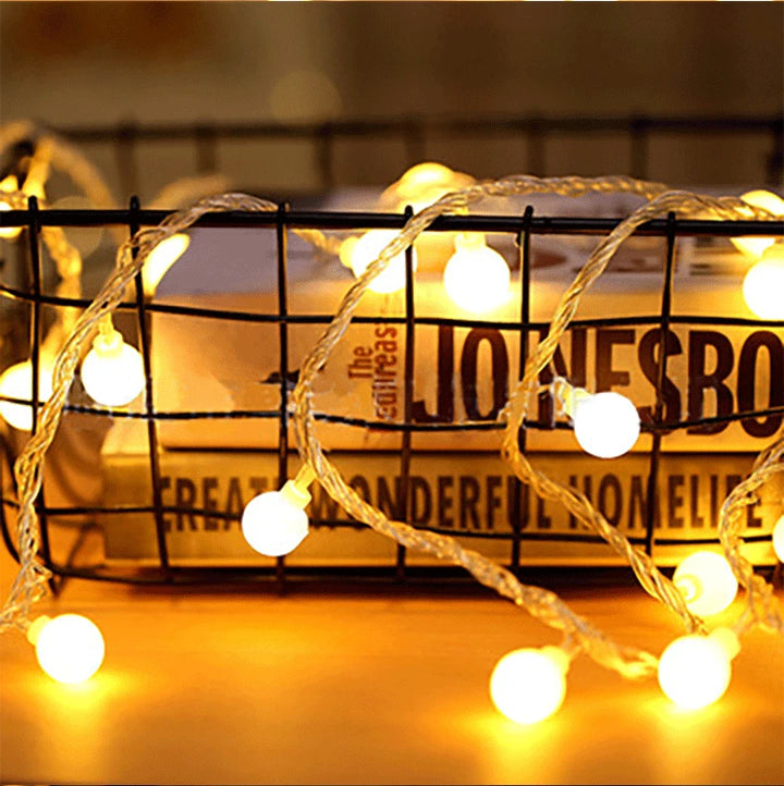 Bedroom ambiance with fairy string lights