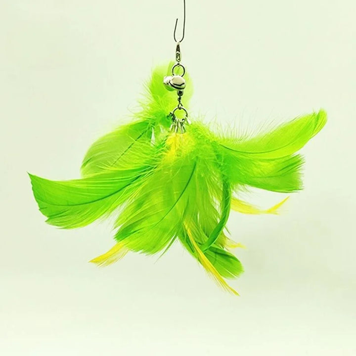 Bird Feather Cat Toy Wand with Bell