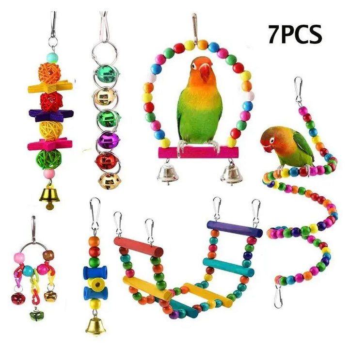 Bird Toys with Wooden Beads