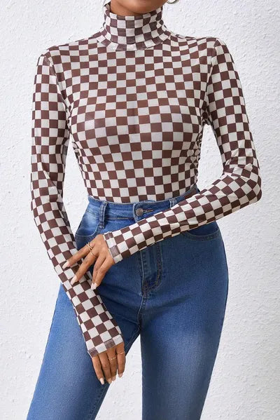 Black And White Checkered Bodysuit