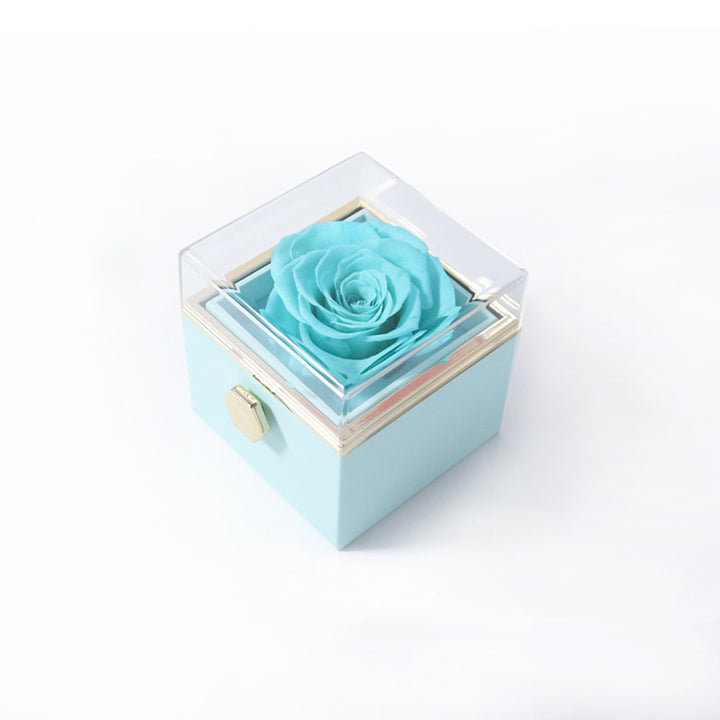 Blue Acrylic Ring Box Valentine's Day Proposal Confession
