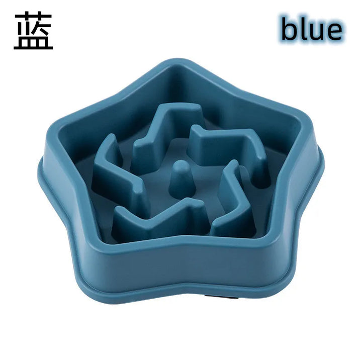 Blue Pet Bowl Anti-Choking Design