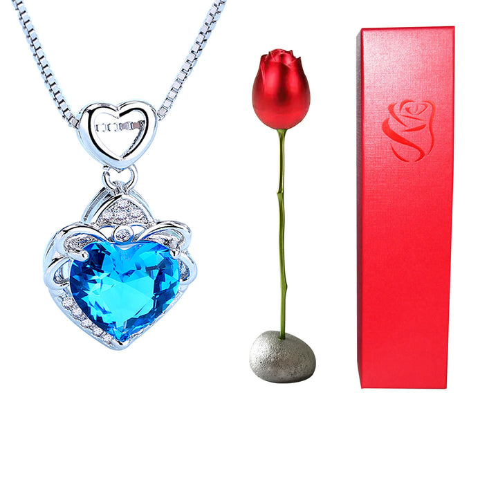 Blue Purple Crystal Necklace