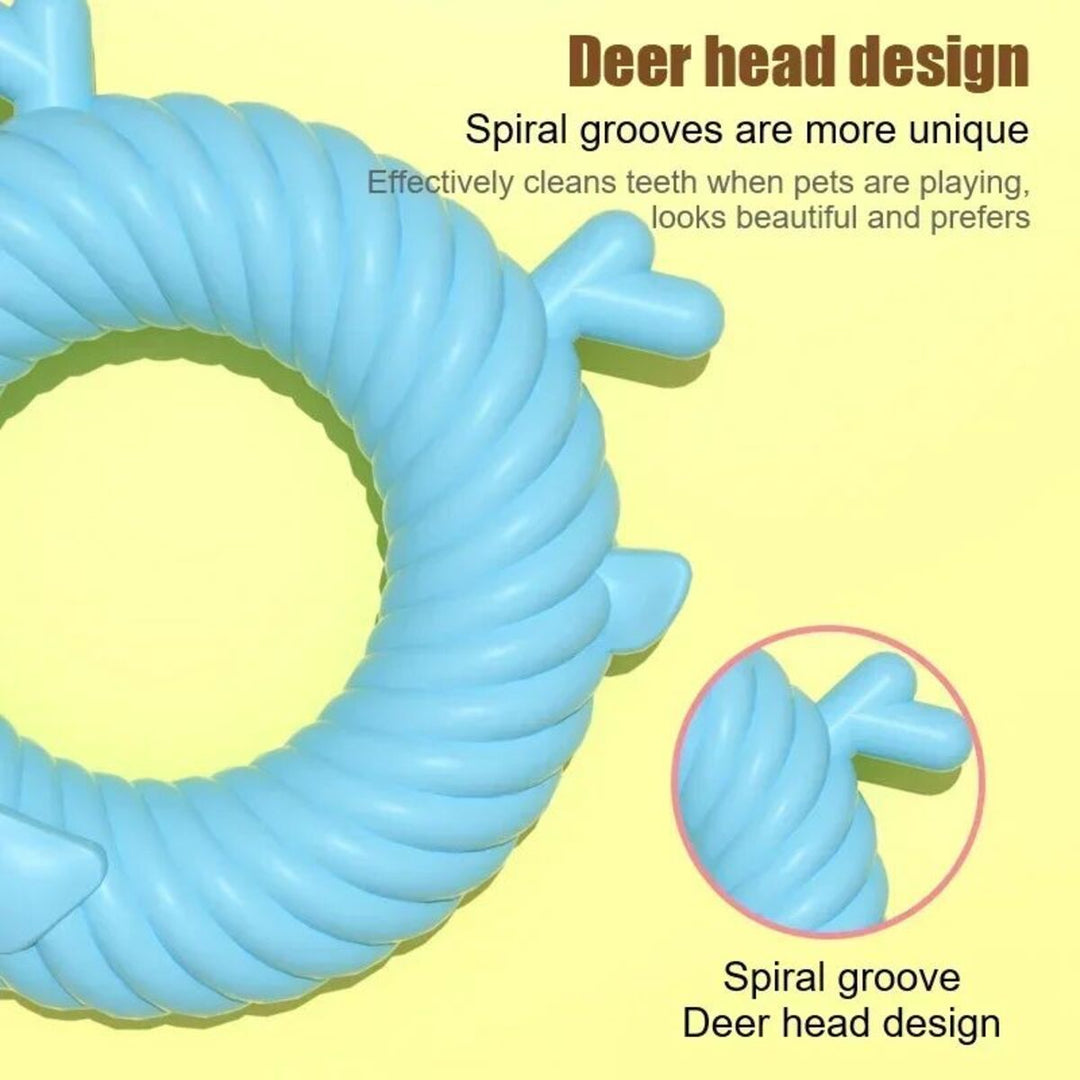 Blue spiral groove pet toy