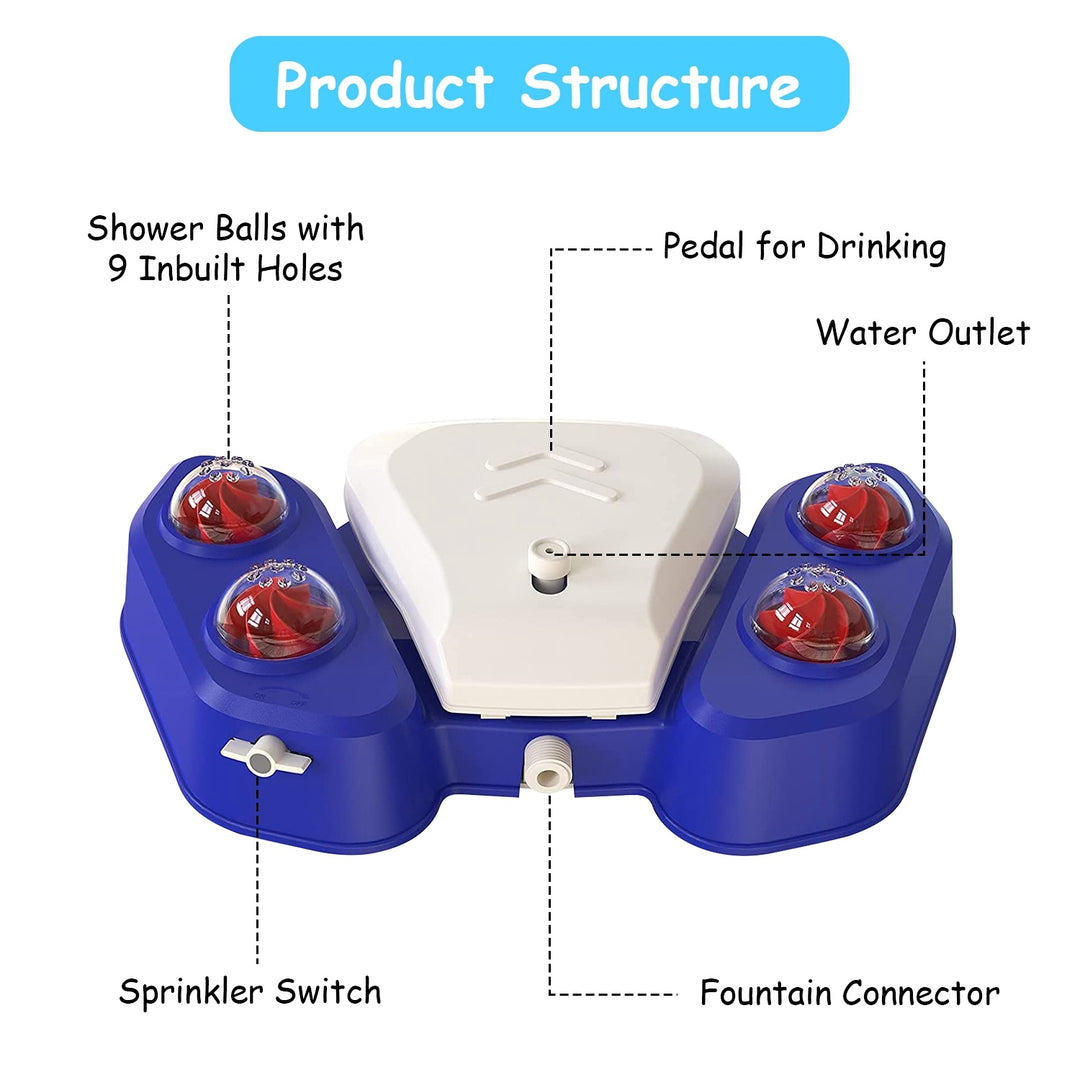 Blue yellow pet drinking dispenser
