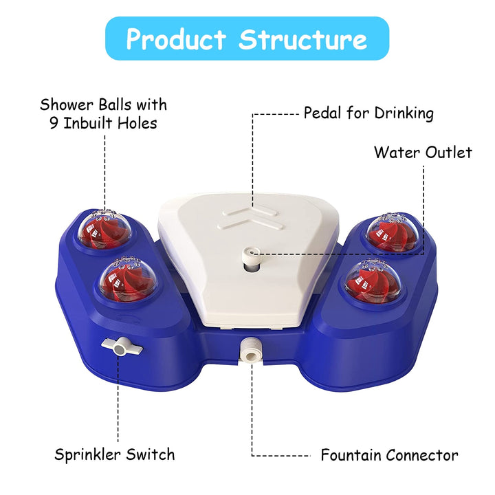 Blue yellow pet drinking dispenser