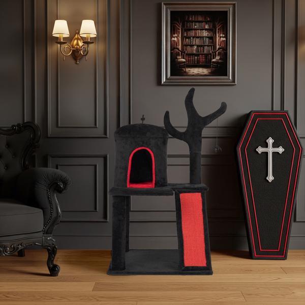 Branch-shaped scratching post tree