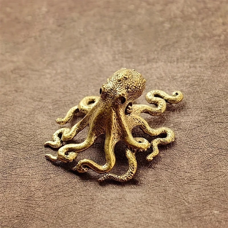 Brass octopus aquarium decoration