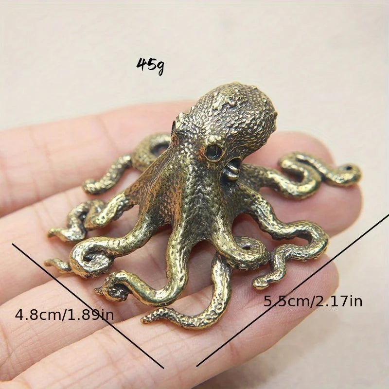 Brass octopus statue for aquariums
