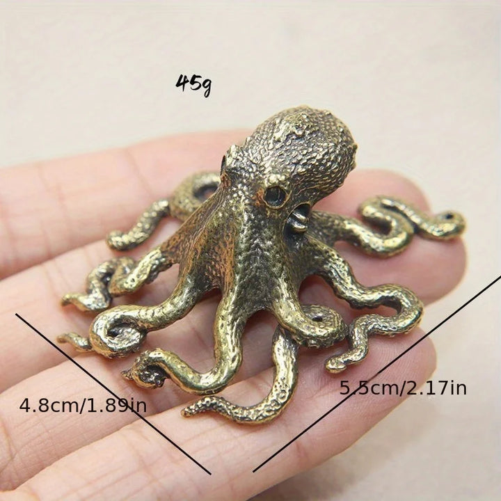 Brass octopus statue for aquariums
