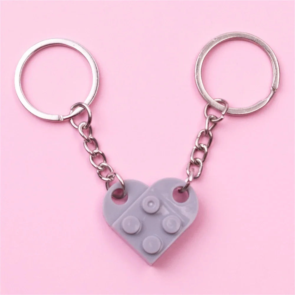 Brick-style couple keychain gift