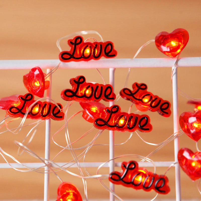 Bright LED heart lights for celebrations