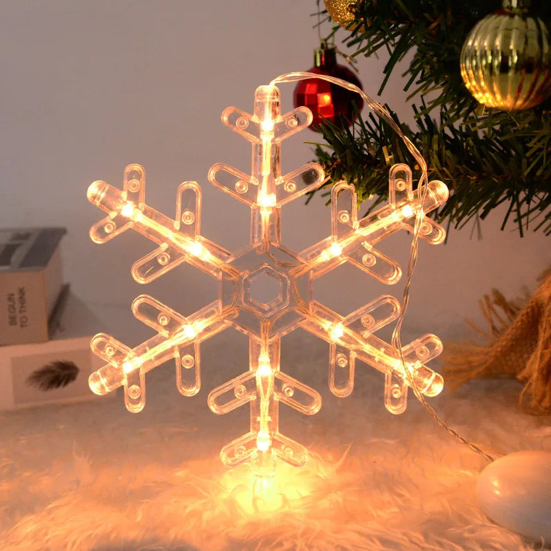 Bright snowflake LED window light ornament