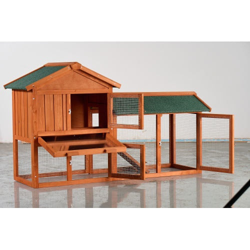 Brown green bunny cage two levels