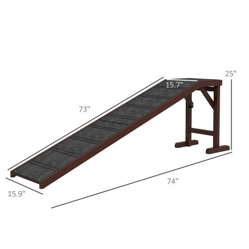 Brown pet ramp for high beds