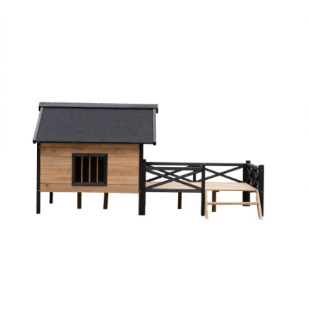Cabin style wooden dogs house