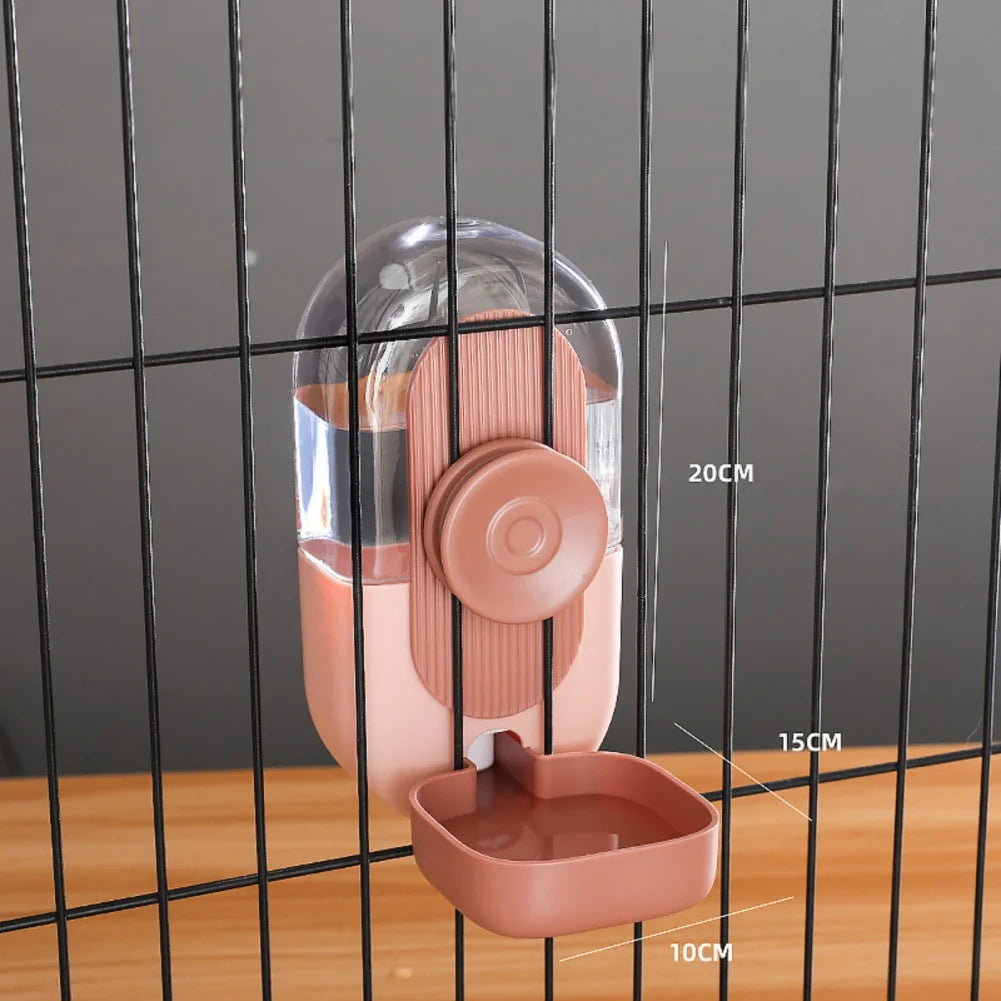 Cage-hanging dispenser for puppies and birds.