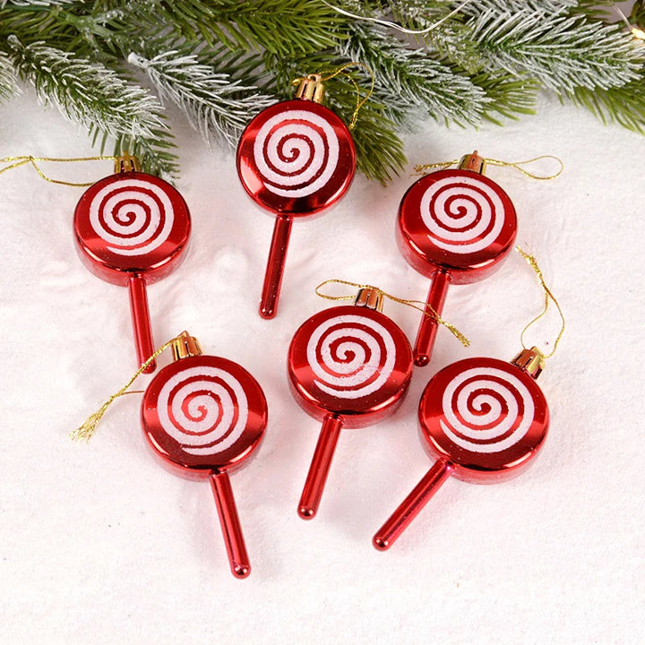 Candy and snowflake hanging ornaments