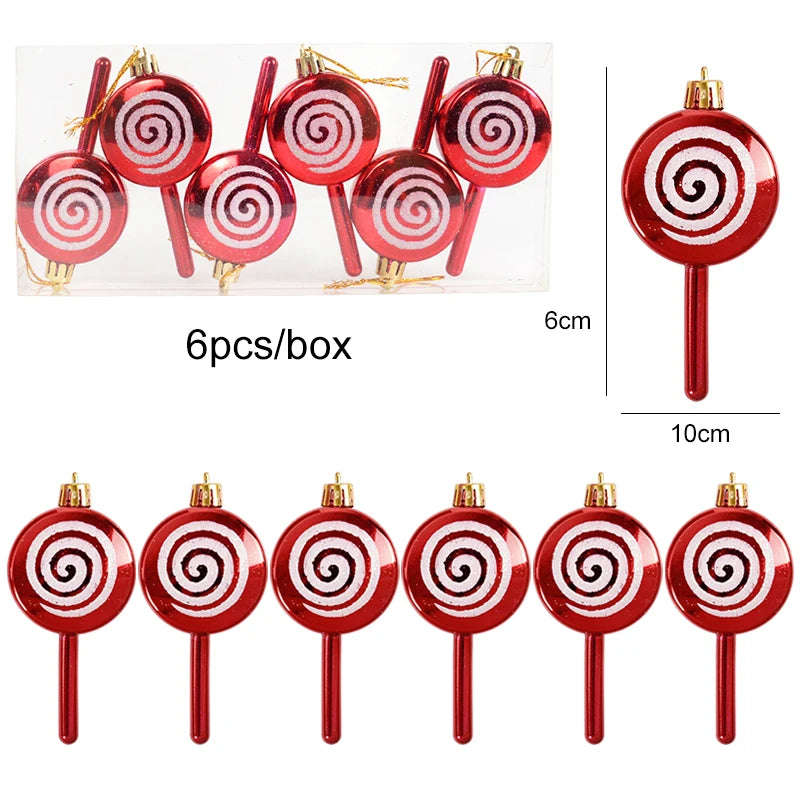 Candy cane lollipop ball ornaments