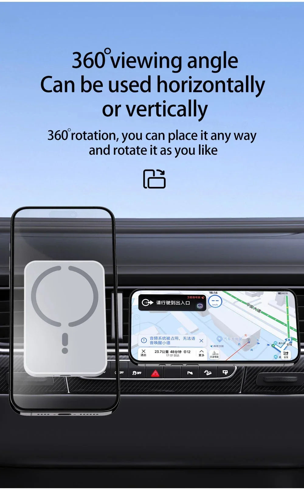 Car Mount Charger for iPhone 16, 15, 14, 13, 12

