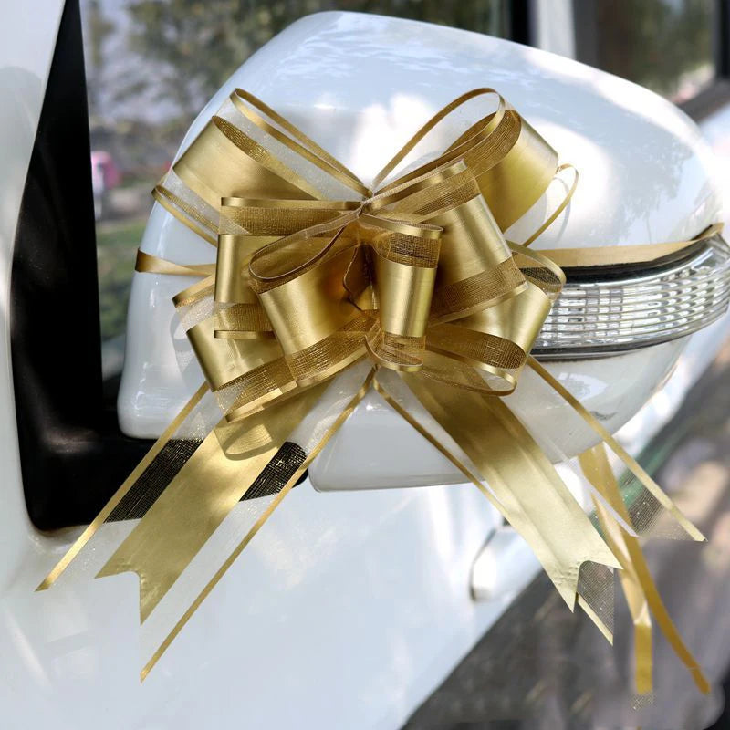 Car gift wrap with stylish ribbons