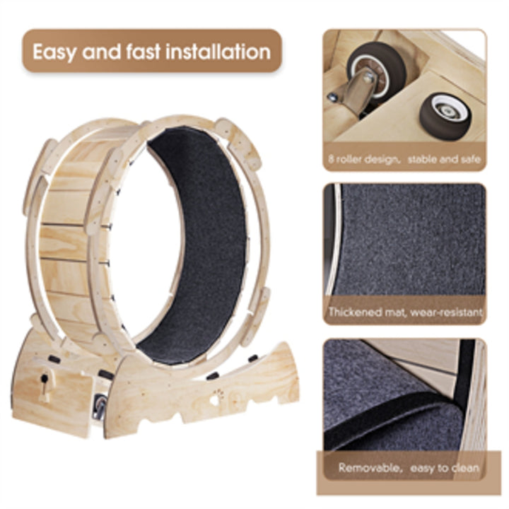 Carpeted cat treadmill for home