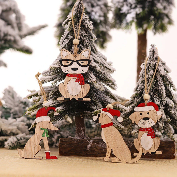 Cartoon animal wooden pendants for trees