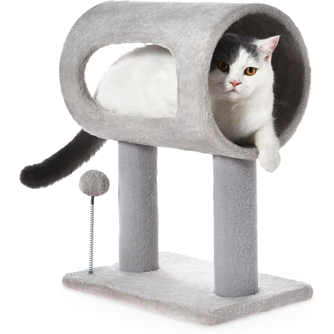 Cat Climbing Tower Gray