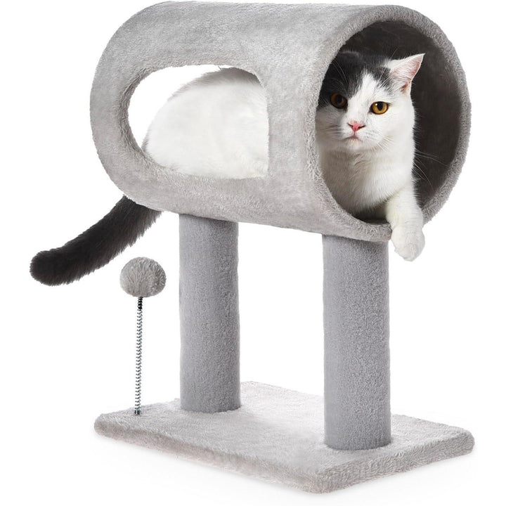 Cat Climbing Tower Gray
