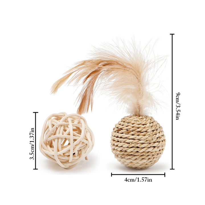 Cat Toy with Faux Feather and Bell