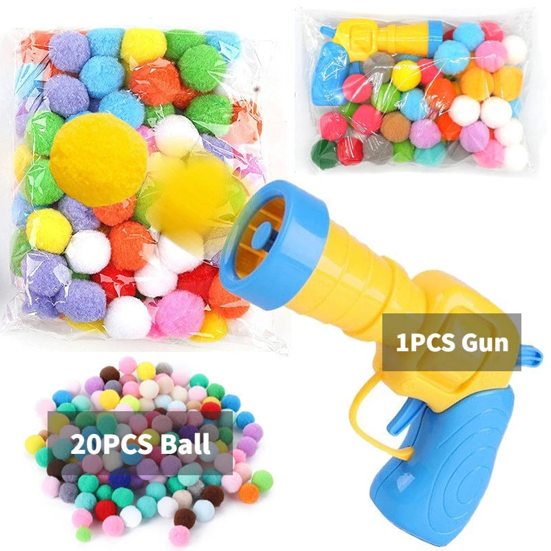 Cat Toy with Pompom Shooting Gun