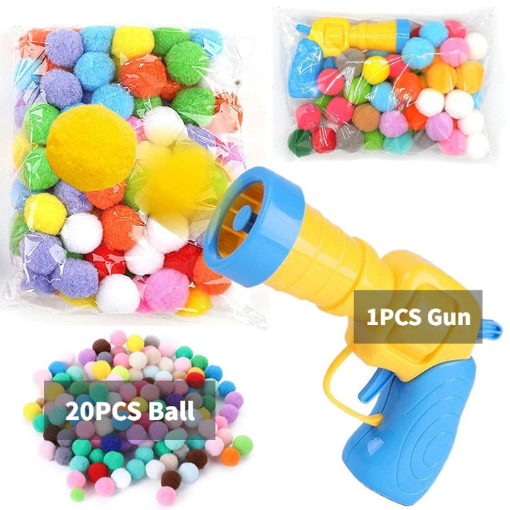 Cat Toy with Pompom Shooting Gun