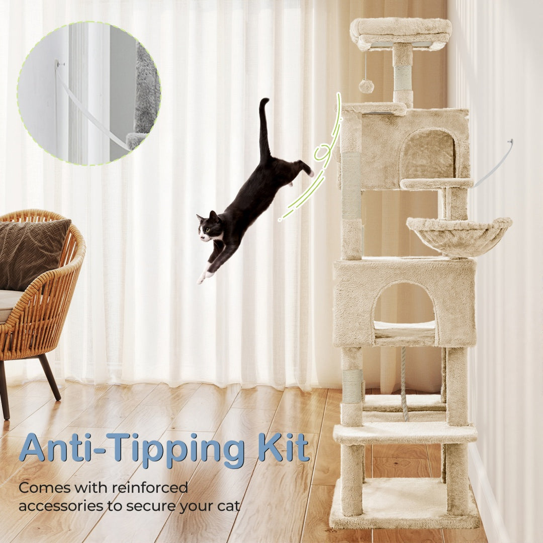 Cat activity tower with platforms