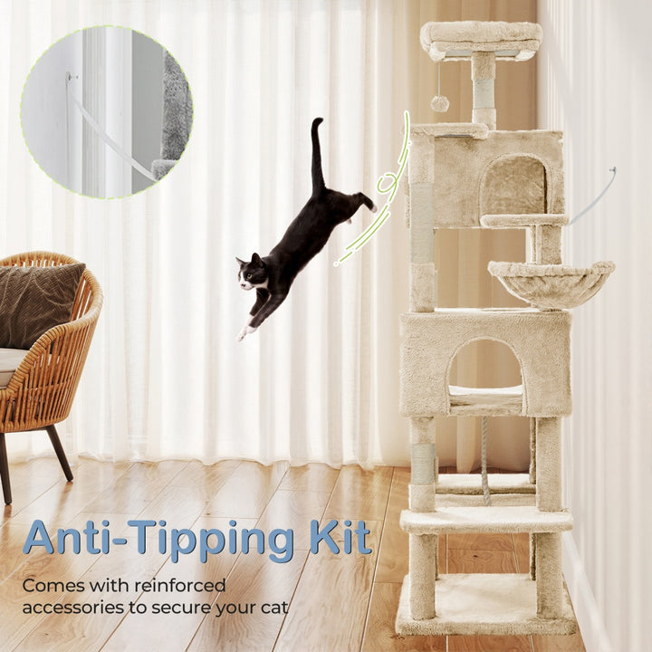 Cat activity tower with platforms
